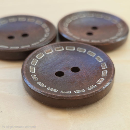 DASH / Coffee Brown 2-Hole Wooden Buttons / 12.5-38mm