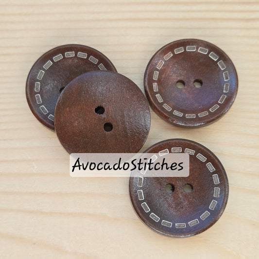 DASH COFFEE BRWON 2-Hole / 30mm / Wooden Buttons / Sewing Buttons