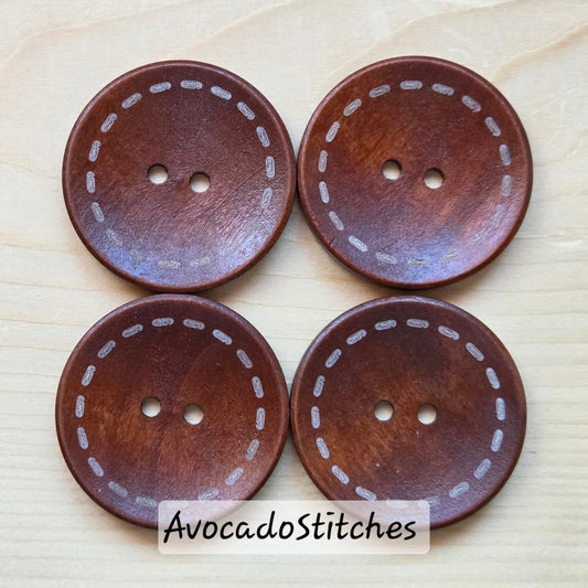 DASH MEDIUM COFFEE 2-Hole / 38mm - 4 buttons / Wooden Buttons / Sewing Buttons