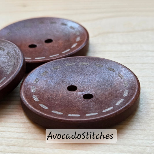 DASH MEDIUM COFFEE 2-Hole / 38mm - 4 buttons / Wooden Buttons / Sewing Buttons