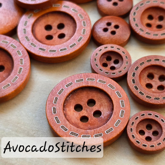 DASH PUMPKIN SPICE 4-Hole / 12.5-25mm / Wooden Buttons / Sewing Buttons