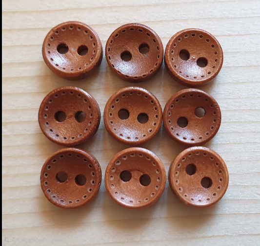 DASH / Coffee Brown 2-Hole Wooden Buttons / 10mm (Set of 8)