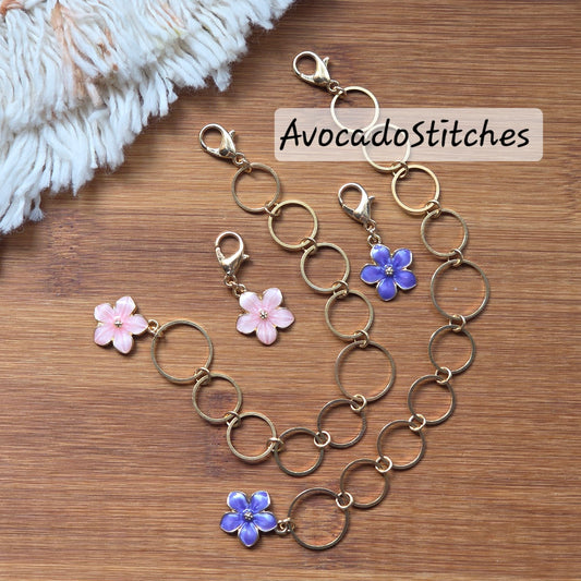 DREAMY BLOSSOM Progress Keeper Chain / Stitch Markers Chain / Row Counter Chain / Knitting Notions