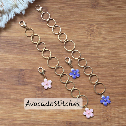 DREAMY BLOSSOM Progress Keeper Chain / Stitch Markers Chain / Row Counter Chain / Knitting Notions