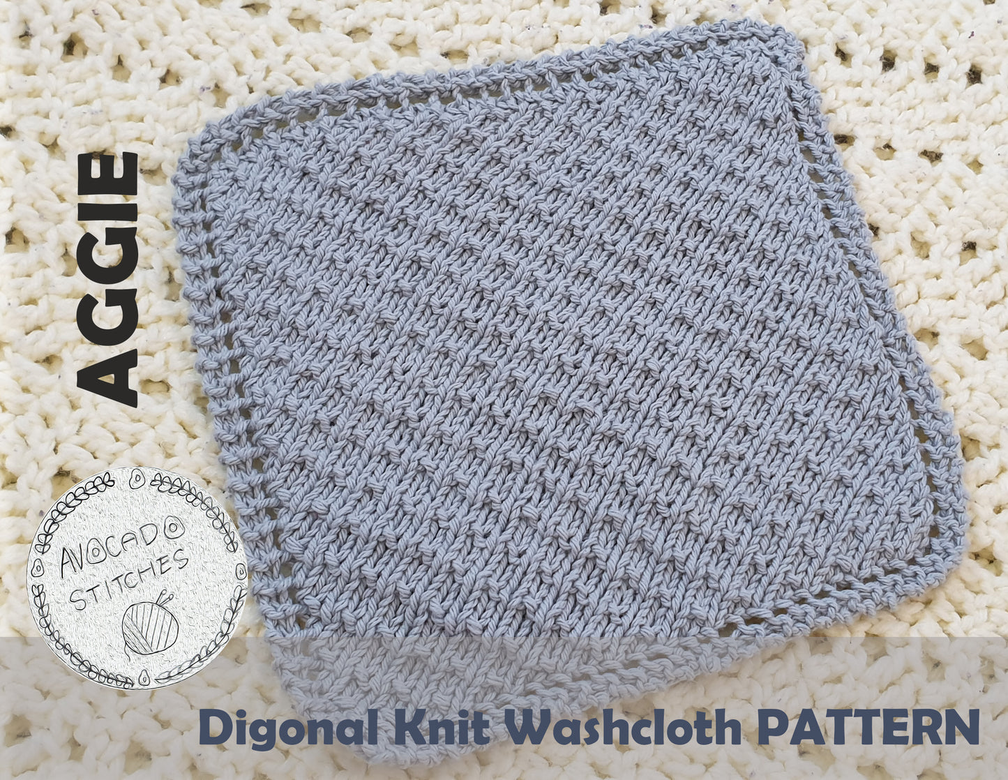 AGGIE WASHCLOTH (Digital Knitting Pattern) / Simple Pattern /  Digital Knitting Pattern