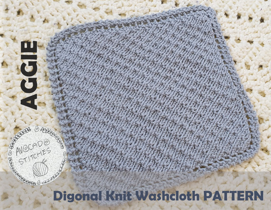 AGGIE WASHCLOTH (Digital Knitting Pattern) / Simple Pattern /  Digital Knitting Pattern