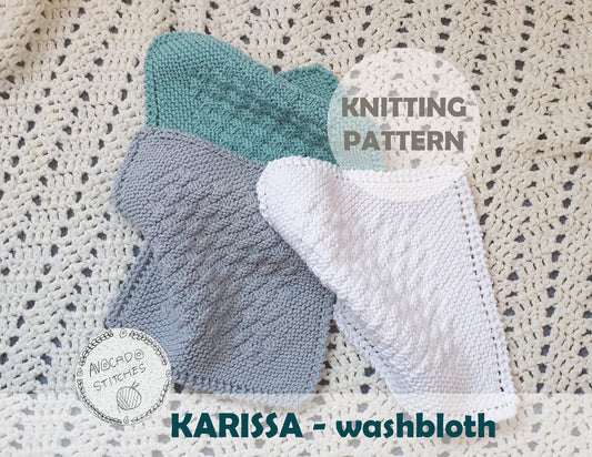 KARRISA WASHCLOTH (Digital Knitting Pattern) / Simple Pattern /  Digital Knitting Pattern