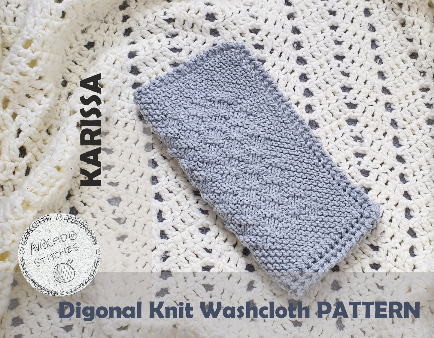 KARRISA WASHCLOTH (Digital Knitting Pattern) / Simple Pattern /  Digital Knitting Pattern