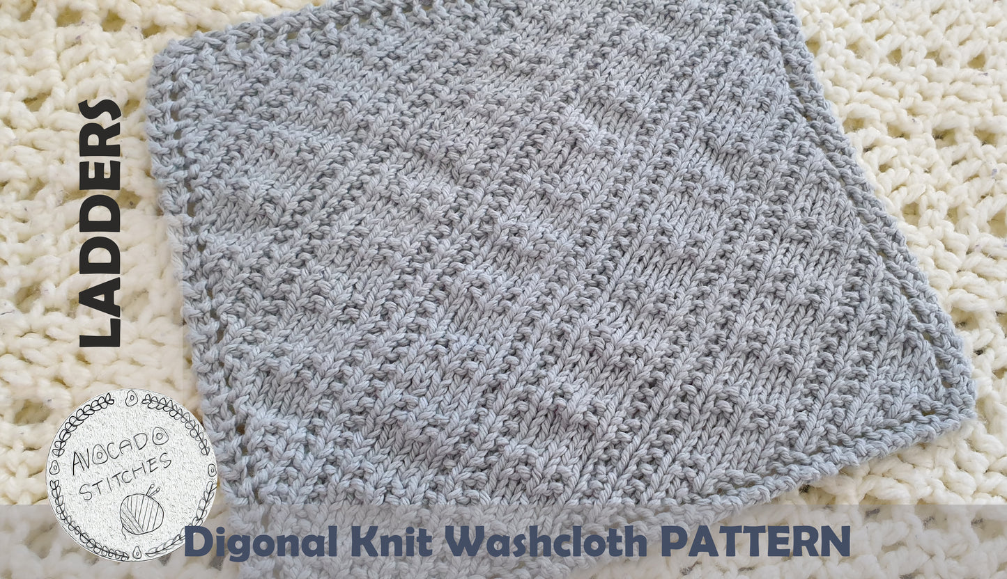 LADDERS WASHCLOTH (Digital Knitting Pattern) / Simple Pattern /  Digital Knitting Pattern