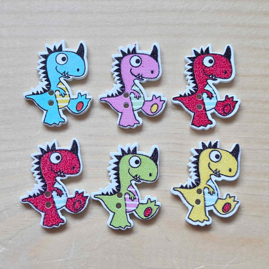 Clearance // DINOSAUR / Wooden Buttons (Set of 8)