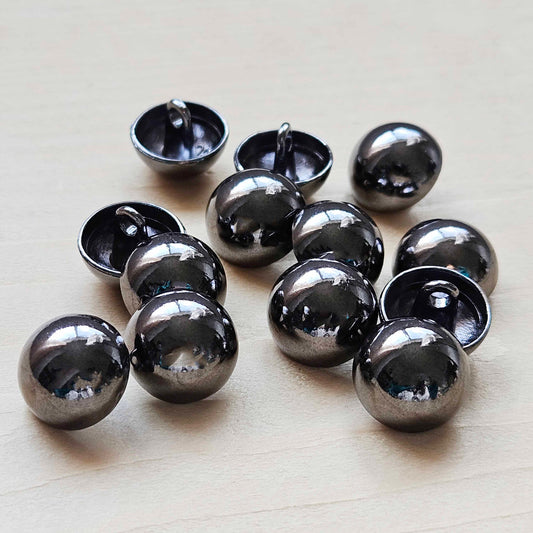 CLASSIC DOME SHANK / Gunmetal Metal Alloy Shank Buttons / 11.5-23mm