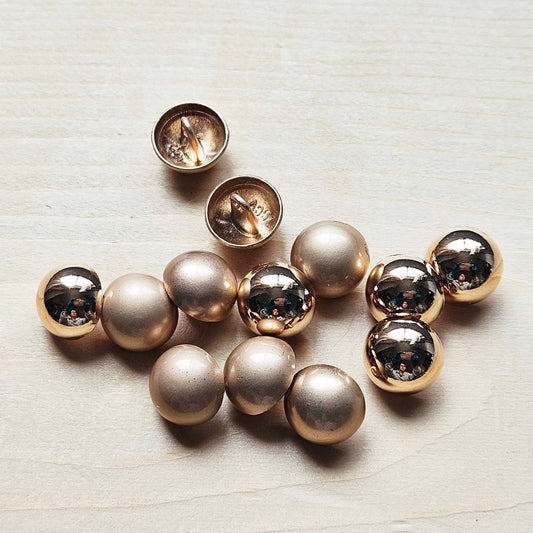 CLASSIC DOME SHANK Kc gold / 11.5-20mm / Metal Alloy Shank Buttons / Sewing Buttons