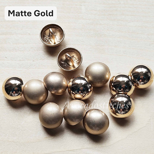 CLASSIC DOME SHANK / 12.5mm - 10 buttons / Metal Alloy Shank Buttons / Sewing Buttons