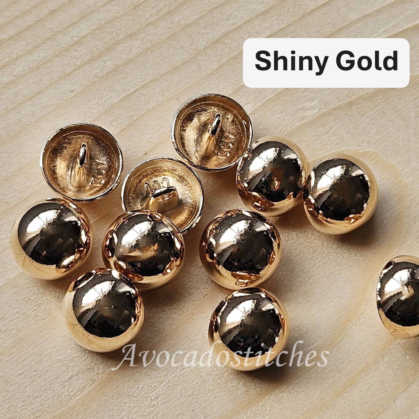 CLASSIC DOME SHANK / 12.5mm - 10 buttons / Metal Alloy Shank Buttons / Sewing Buttons