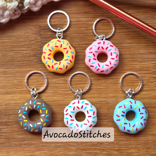 DONUTS - 5 Pieces / Knitting Crochet Stitch Markers / Notions