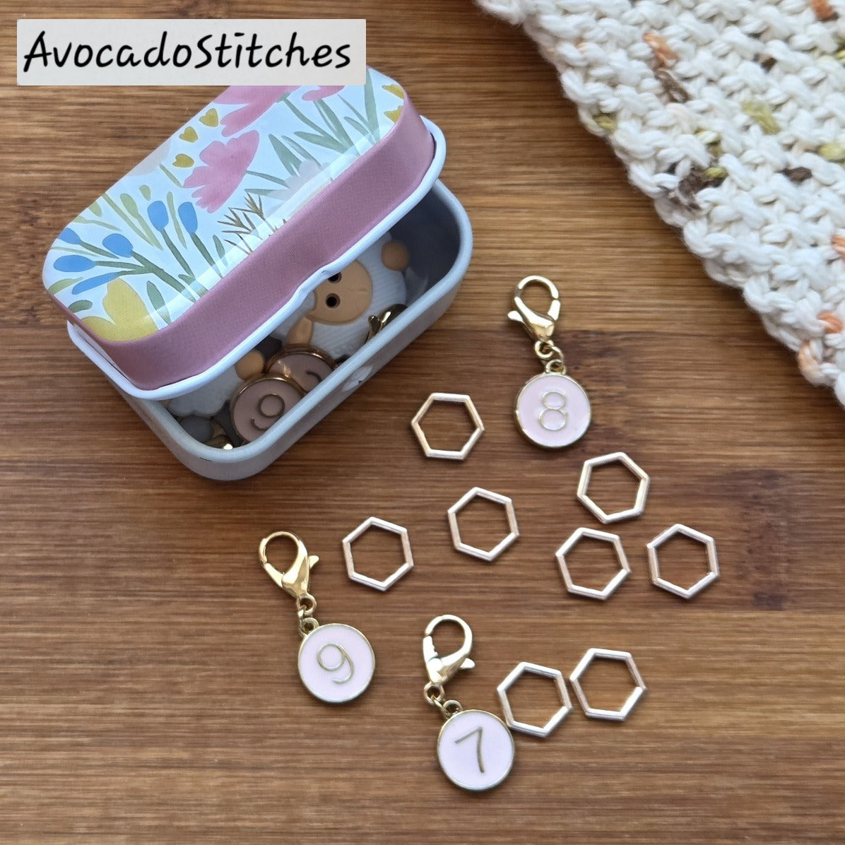 Clearance // DREAMY PETAL Notion Storage Tin / Storage for Knitting Crochet Sewing Notions / Stitch markers Storage / Notion Storage