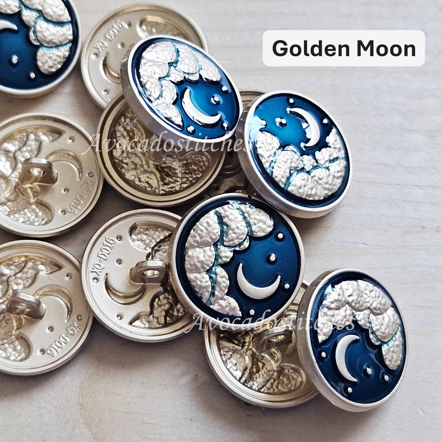 EMERALD SKY / 20mm - 4 buttons / Metal Shank Buttons / Sewing Buttons