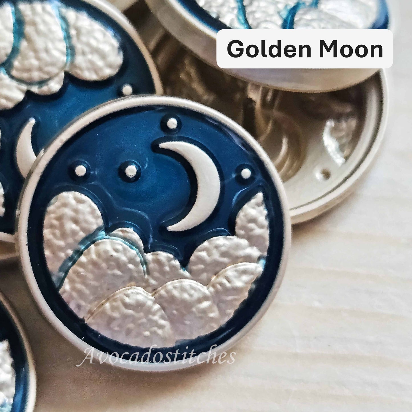 EMERALD SKY / 20mm - 4 buttons / Metal Shank Buttons / Sewing Buttons