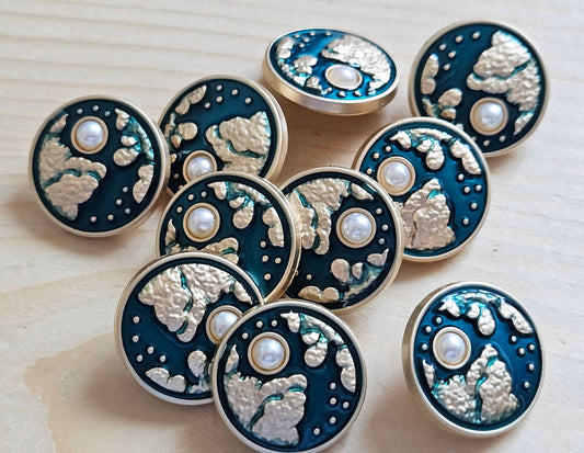 EMERALD SKY (Golden Sun) / 20mm / Metal Shank Buttons / Sewing Buttons