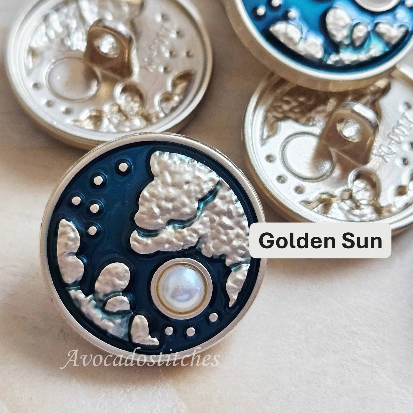 EMERALD SKY / 20mm - 4 buttons / Metal Shank Buttons / Sewing Buttons