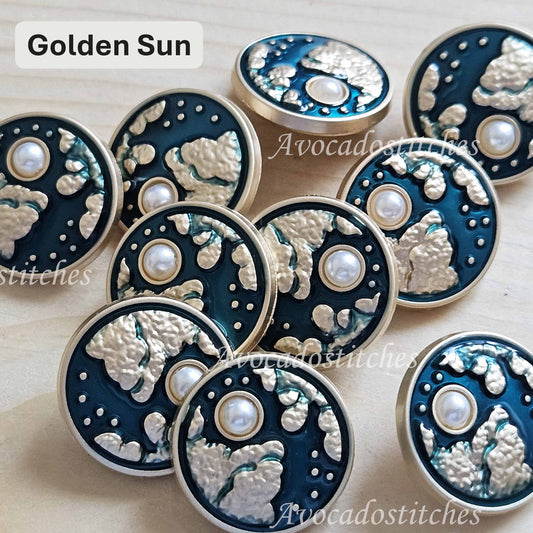 EMERALD SKY / 20mm - 4 buttons / Metal Shank Buttons / Sewing Buttons