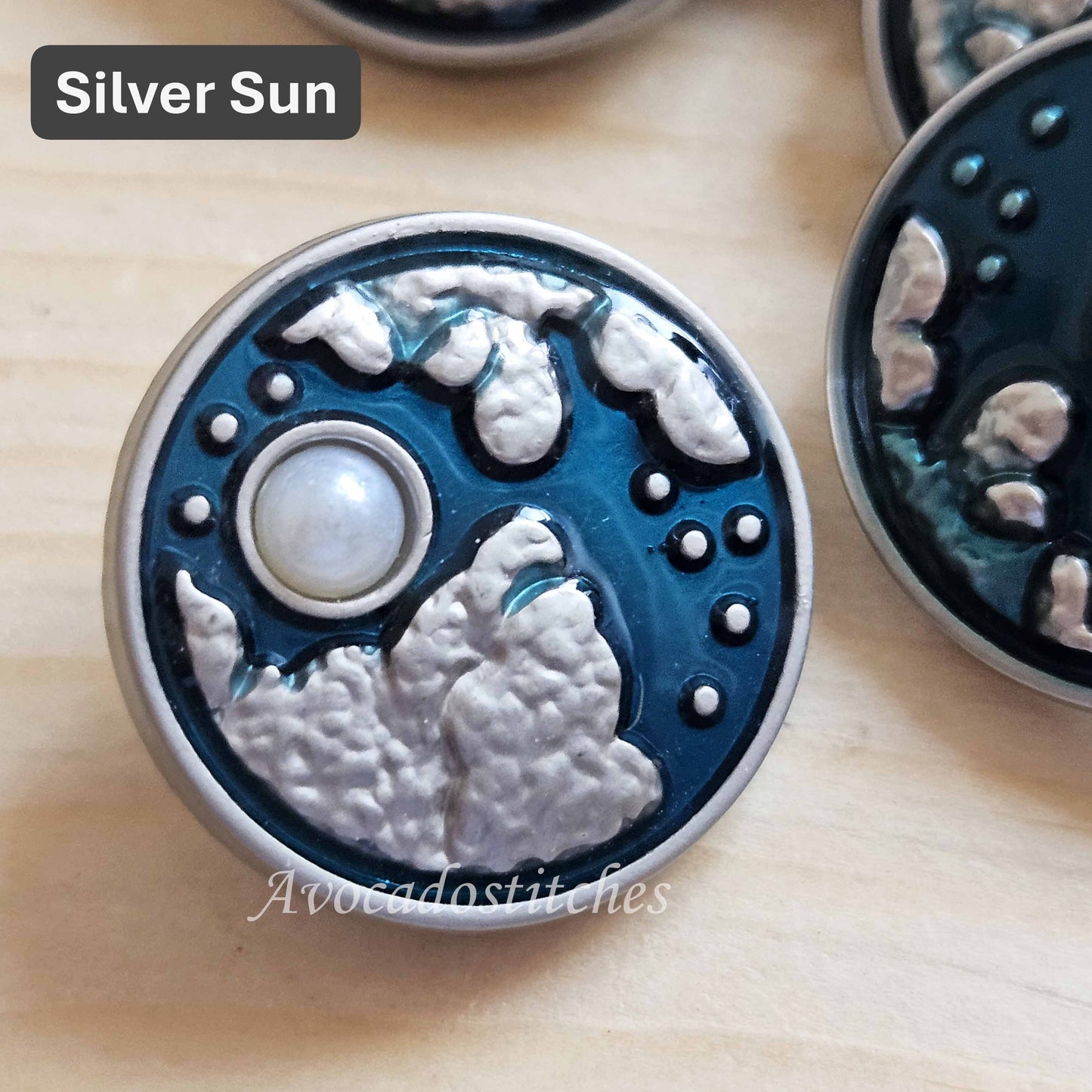 EMERALD SKY / 20mm - 4 buttons / Metal Shank Buttons / Sewing Buttons