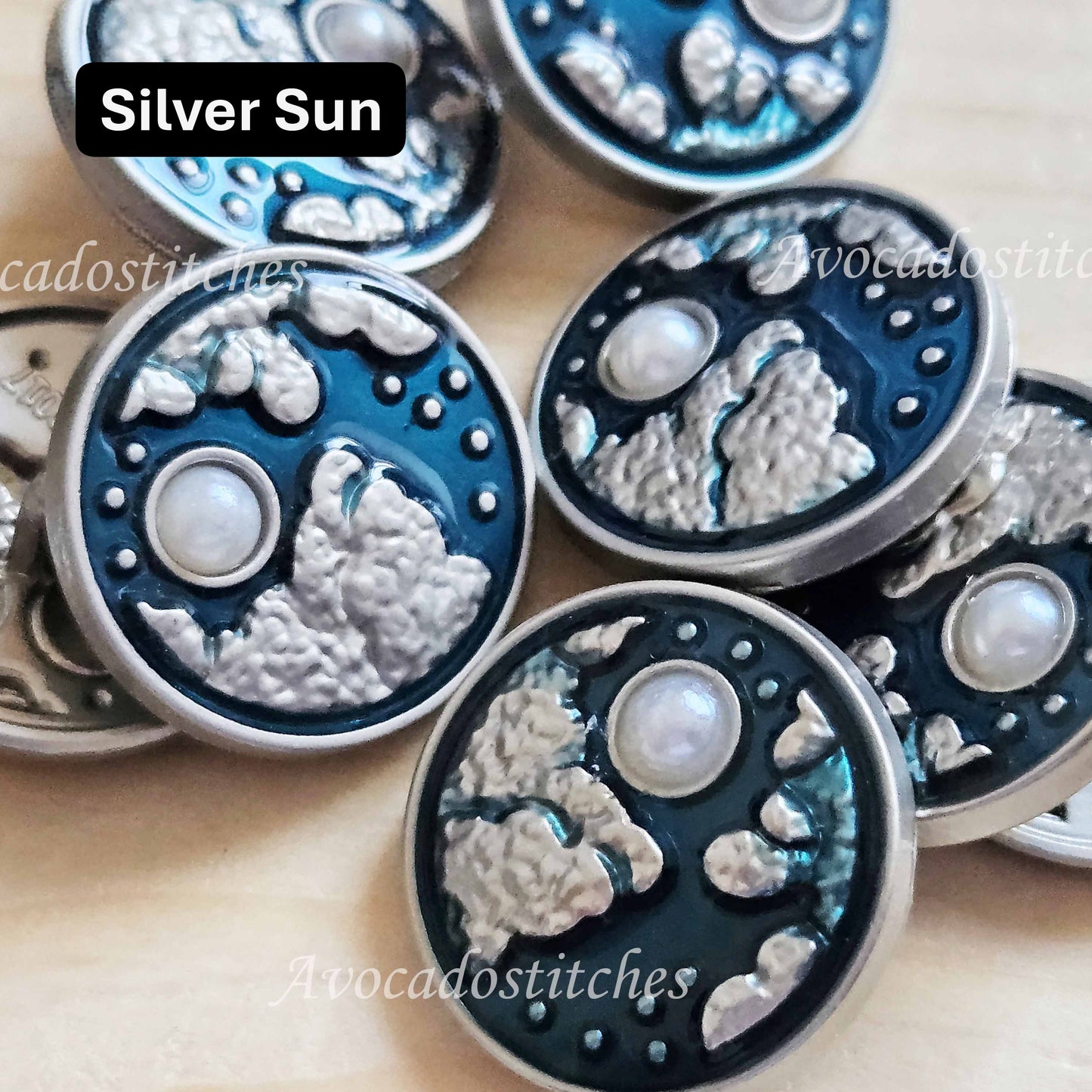 EMERALD SKY / 20mm - 4 buttons / Metal Shank Buttons / Sewing Buttons