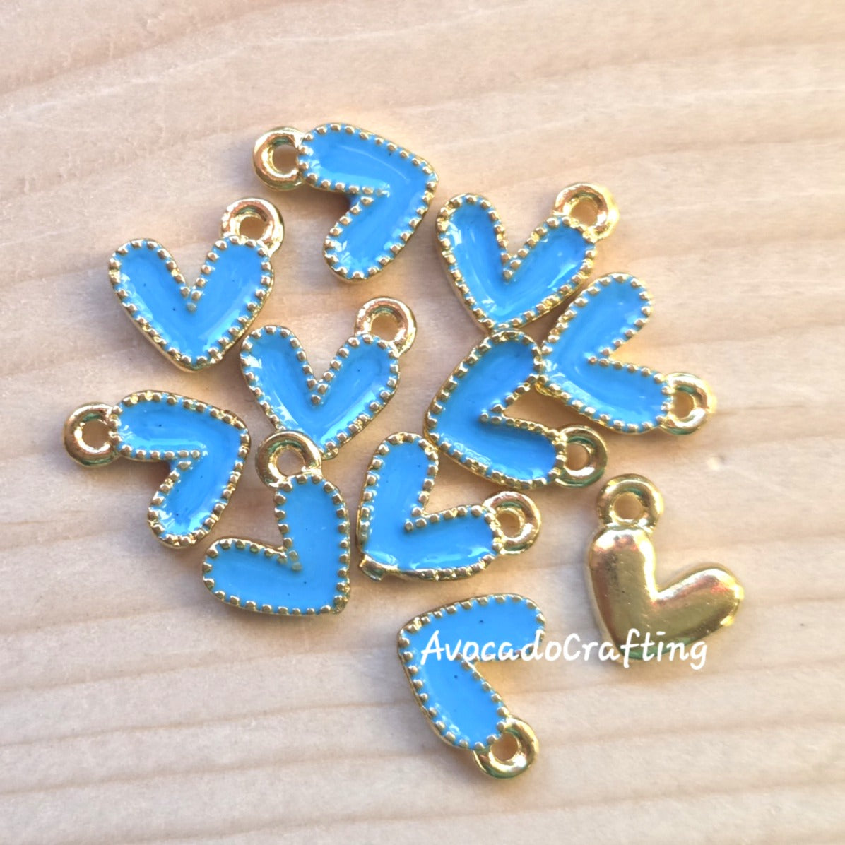 10 pieces // Emoji Heart Charms / 10*12mm / Jewelry Making
