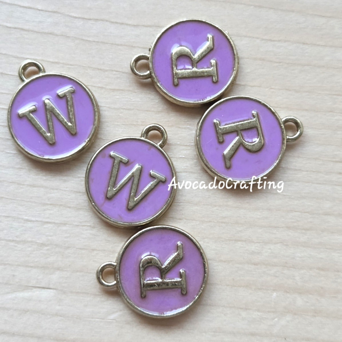 10/20 pieces // Round Letter Charms / 12*14mm / Jewelry Making