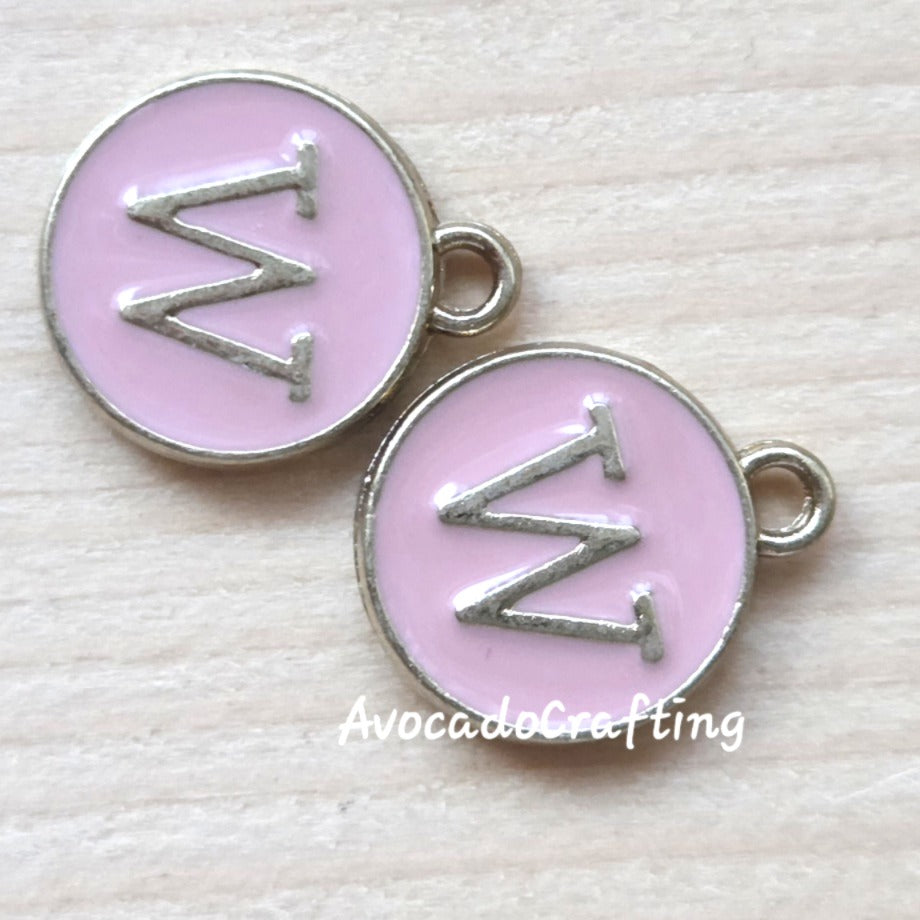 10/20 pieces // Round Letter Charms / 12*14mm / Jewelry Making