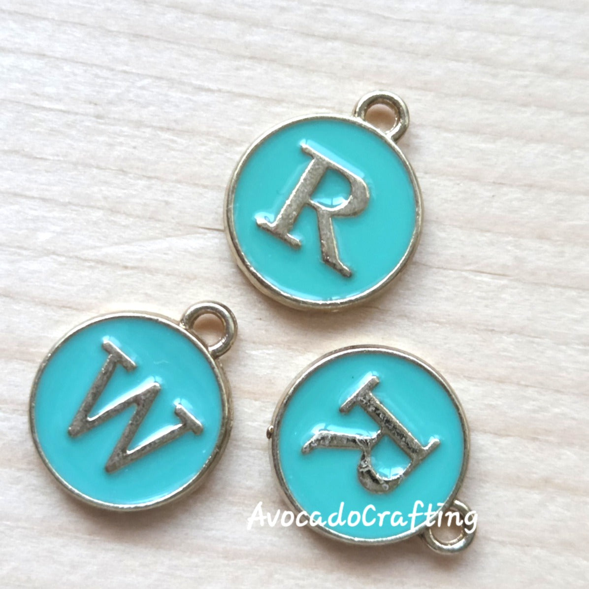 10/20 pieces // Round Letter Charms / 12*14mm / Jewelry Making