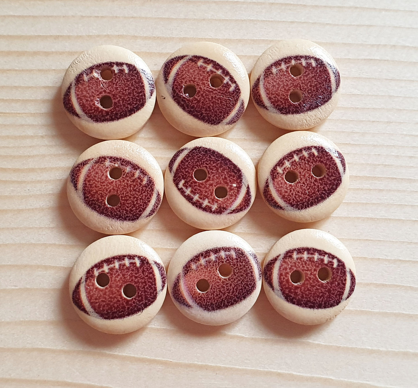 BALL GAMES / 15mm / Wooden Buttons / Sewing Buttons