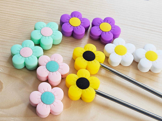 FORGET ME NOT STITCH STOPPERS / Knitting Needle Stoppers / Point Protection / Notions