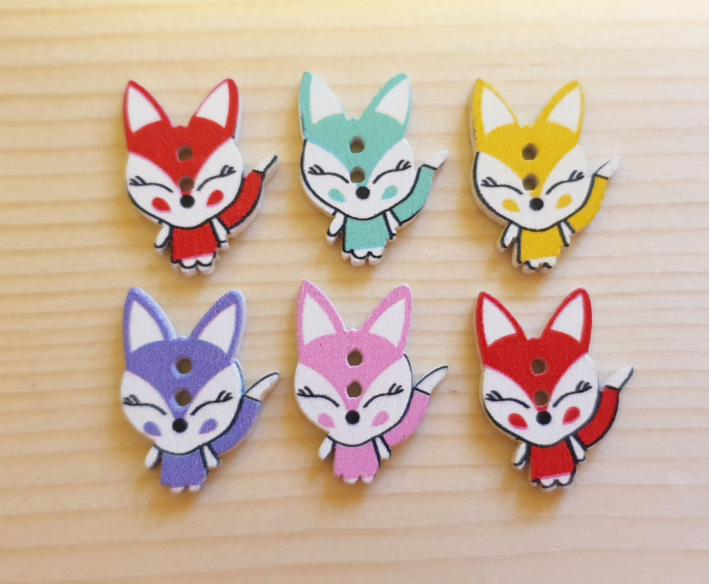 FOX / 17*23mm / Wooden Buttons / Sewing Buttons