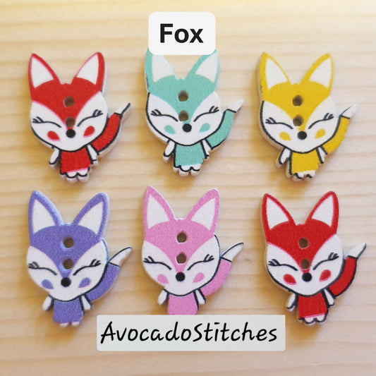 Clearance // FOX / 8 buttons / Wooden Buttons / Sewing Buttons