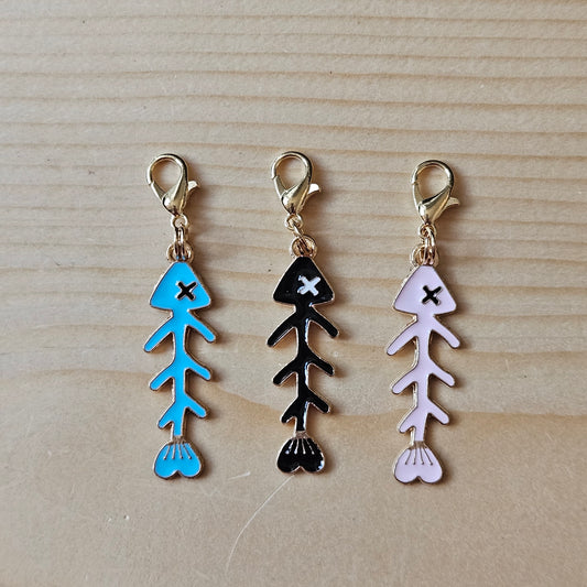 FISH BONE / Planner Charm / Journal Charm / Zipper Pull / Bookmark Charm / Planner accessories