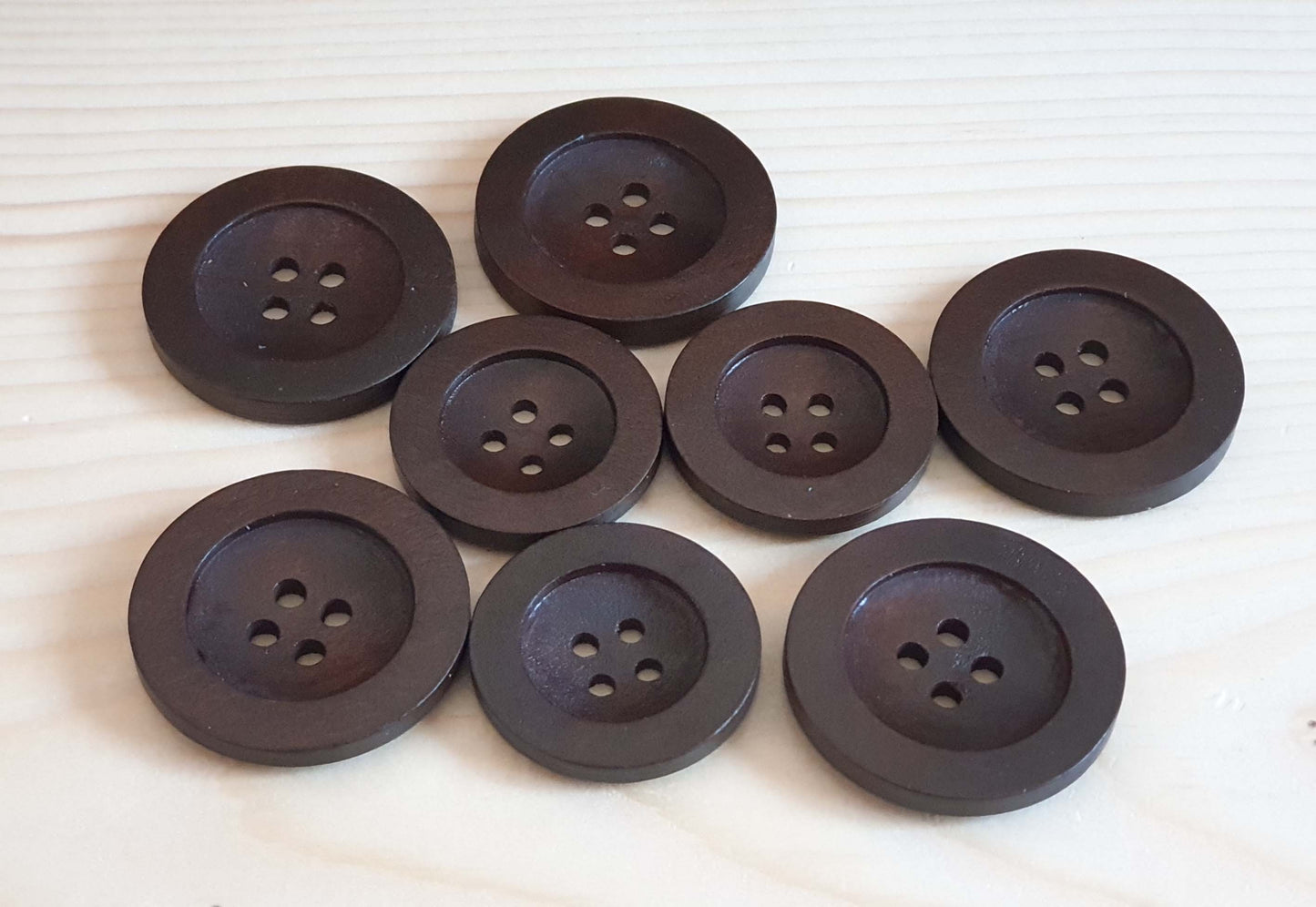 FLAT WIDE EDGE DARK BROWN / 10-35mm / Wooden Buttons / Sewing Buttons