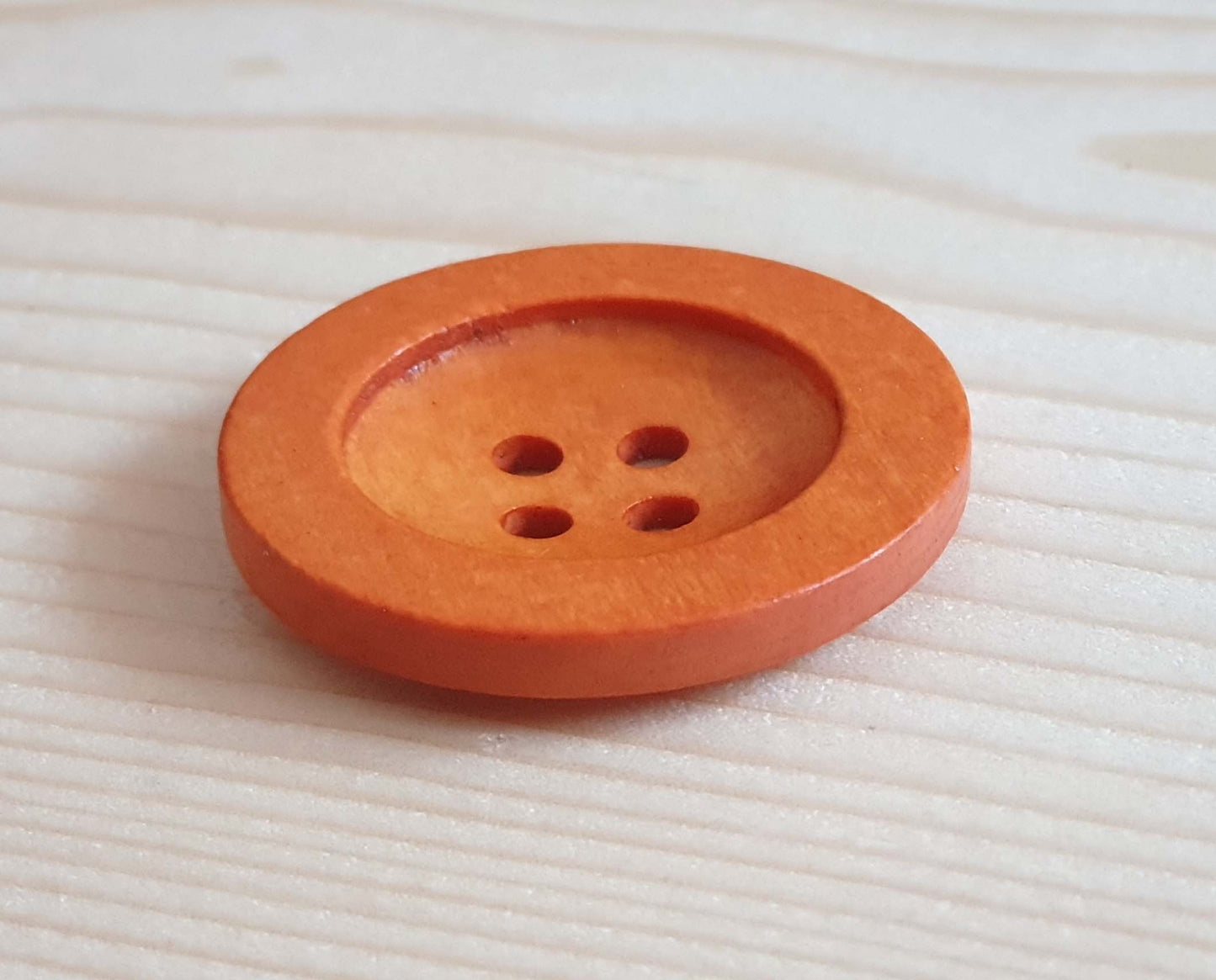 FLAT WIDE EDGE PEACH ORANGE BROWN / 12.5-35mm / Wooden Buttons / Sewing Buttons