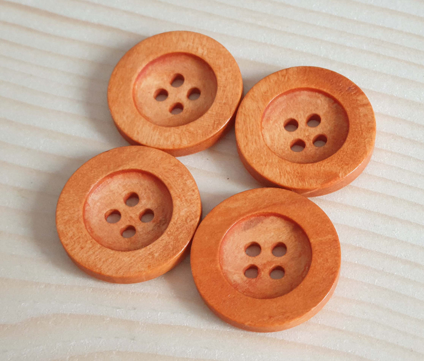 FLAT WIDE EDGE PEACH ORANGE BROWN / 12.5-35mm / Wooden Buttons / Sewing Buttons