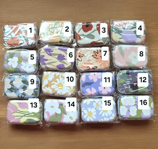 Clearance // FLOWERY DREAMS Notion Storage Tin / Knitting Crochet Sewing Notion Storage