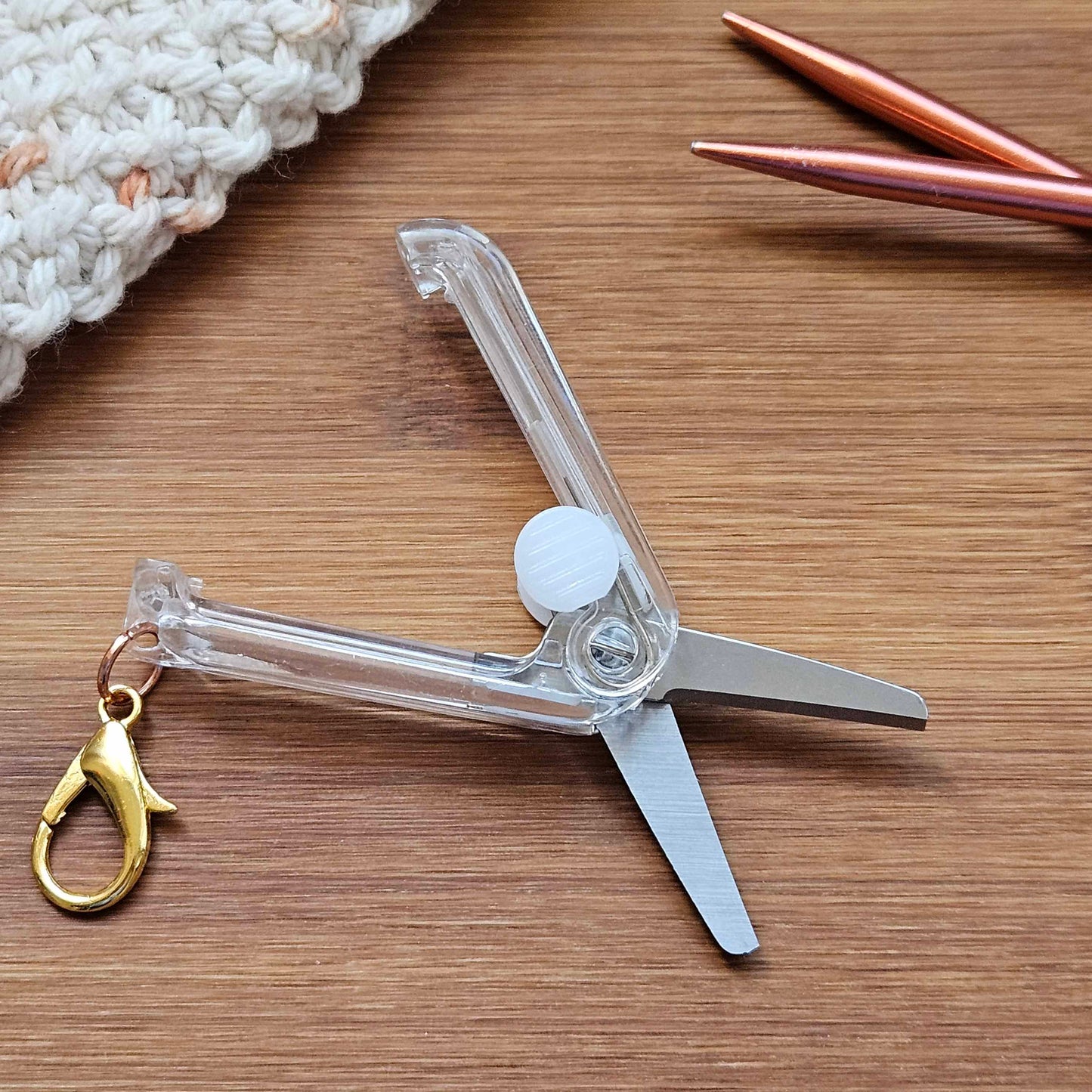 PINK FLORAL Essential Emergency Knitting & Crochet Keychain Kit / Knitting Notion Kit