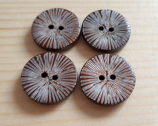 FRINGE / 20mm - 6 buttons / Wooden Buttons / Sewing Buttons