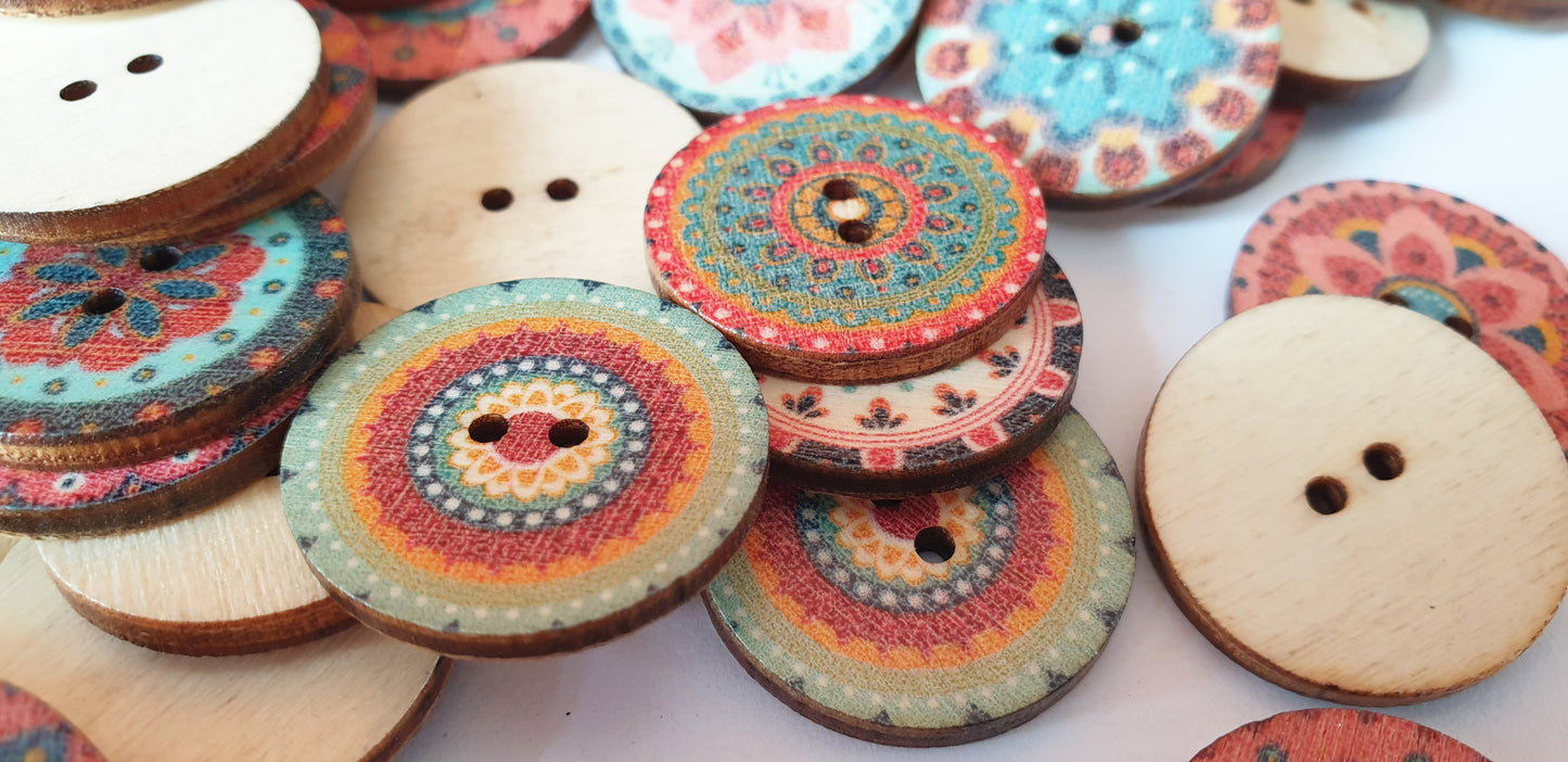 GARDEN / 20-25mm / Wooden Buttons / Sewing Buttons