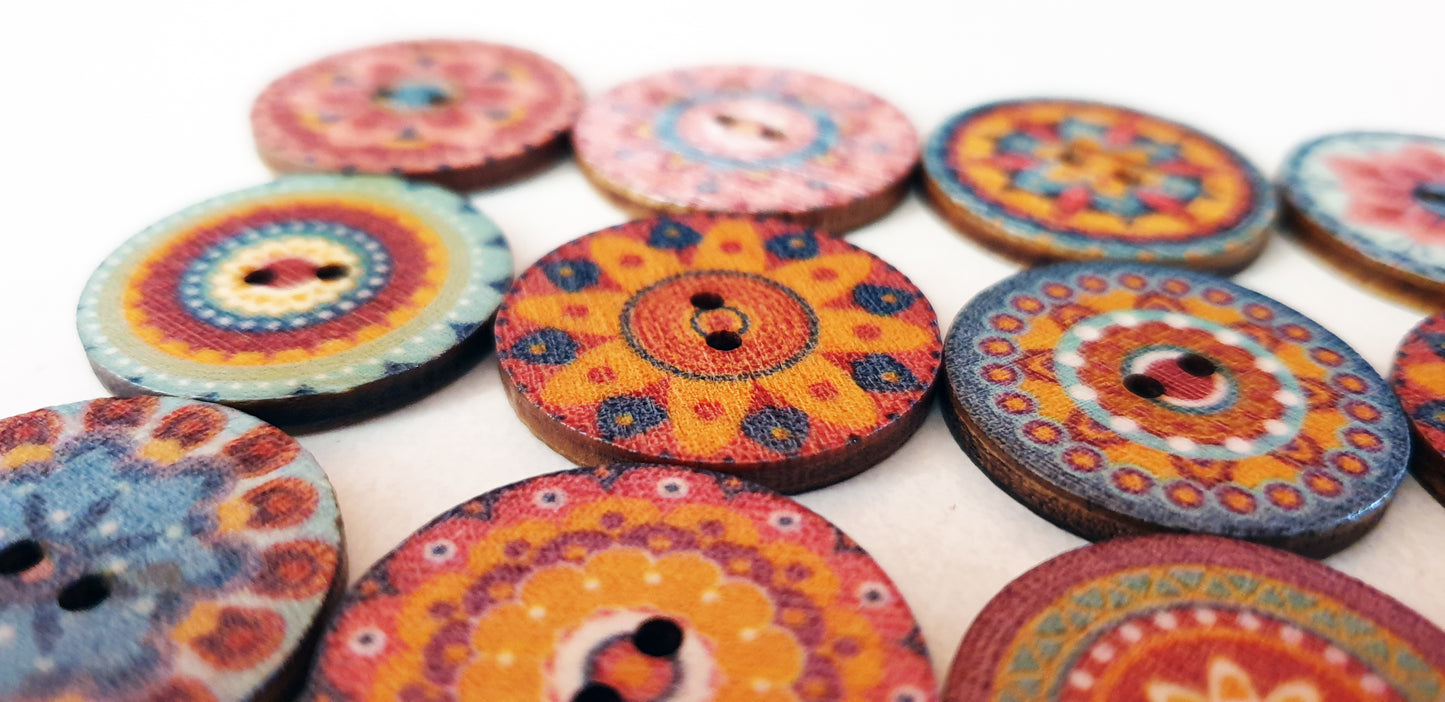 GARDEN / 20-25mm / Wooden Buttons / Sewing Buttons