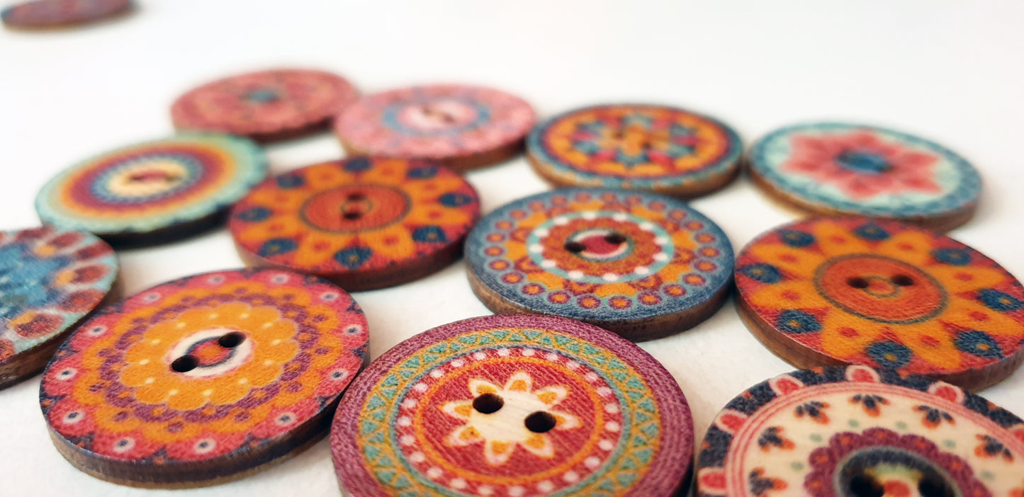 GARDEN / 20-25mm / Wooden Buttons / Sewing Buttons