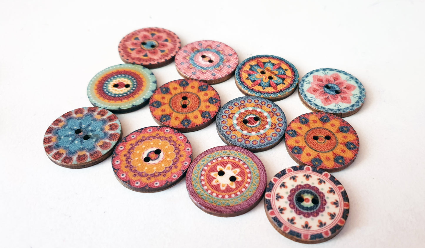 GARDEN / 20-25mm / Wooden Buttons / Sewing Buttons