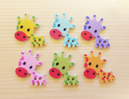 GIRAFFE / Wooden Buttons (Set of 10)