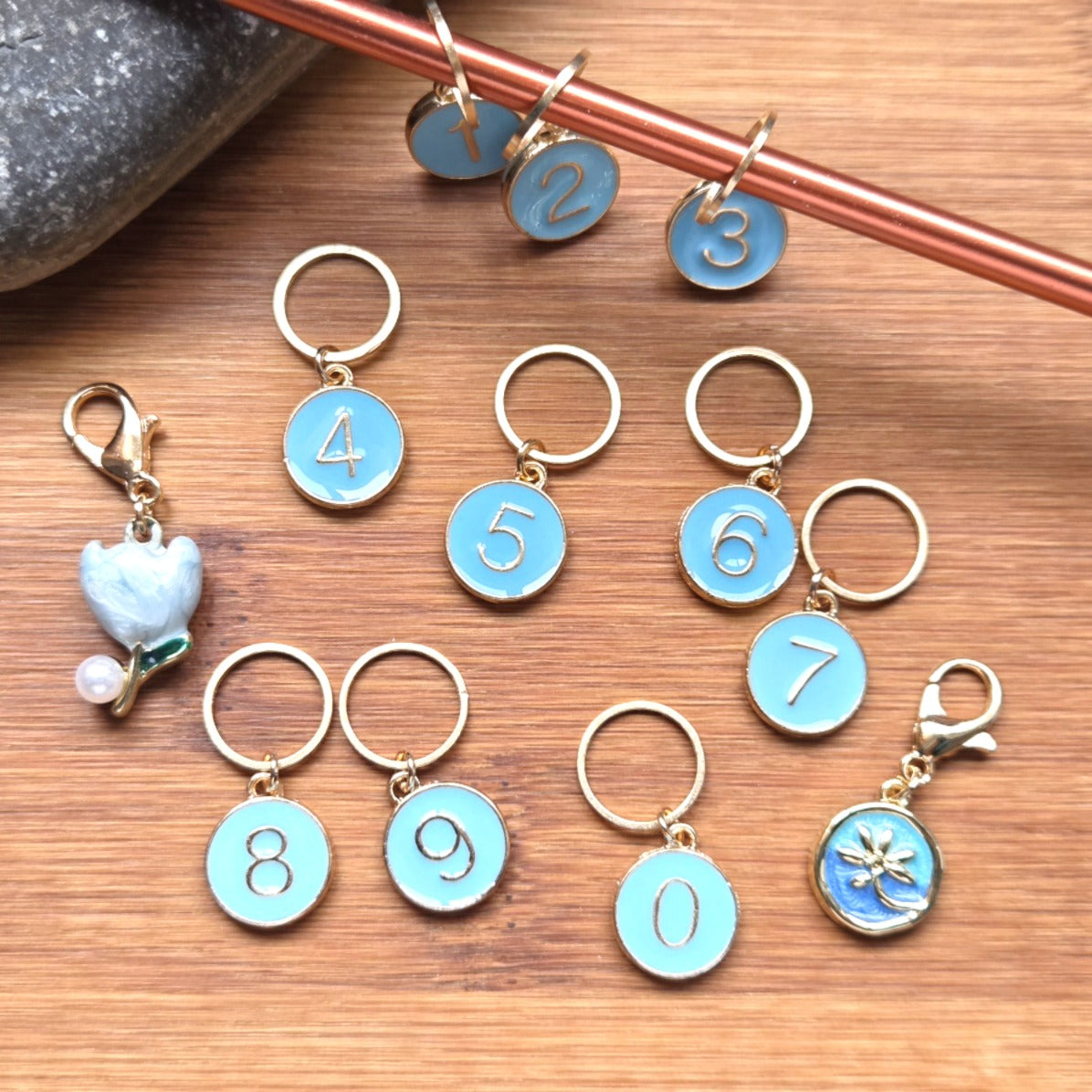 Garden Bliss Progress Keepers / Numbered Stitch Markers / Row Counter / Knitting Crochet Stitch Markers / Notions