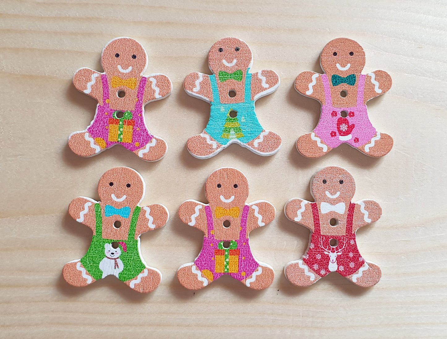 GINGERBREAD MAN / 23*29mm / Wooden Buttons / Sewing Buttons