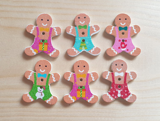 GINGERBREAD MAN / 23*29mm / Wooden Buttons / Sewing Buttons